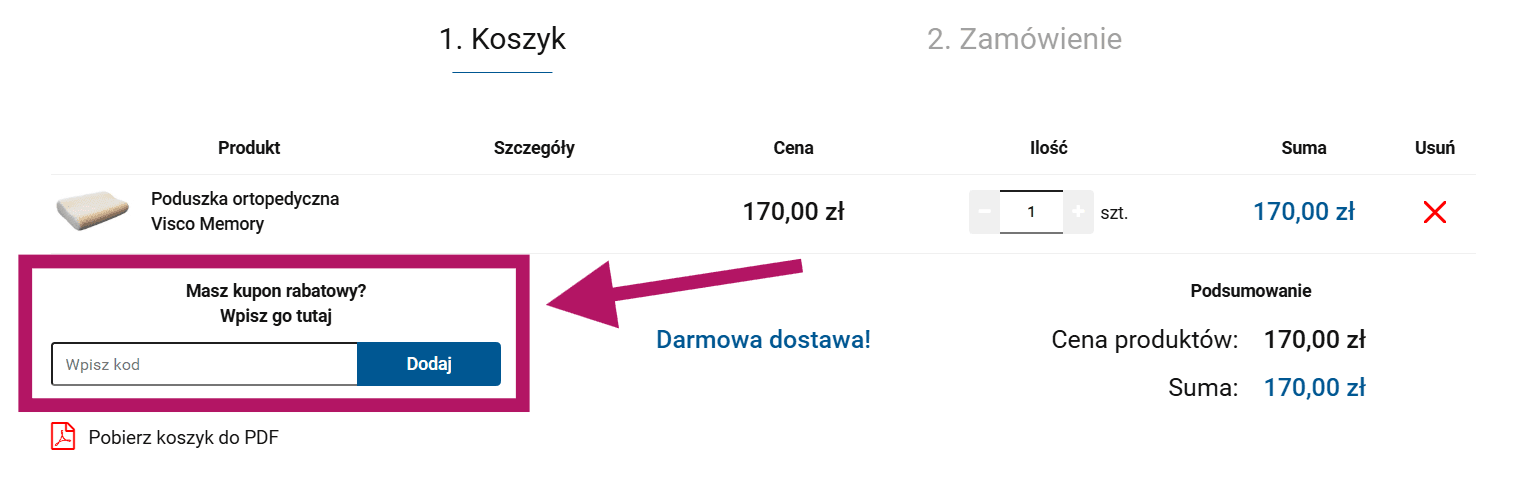 Gdzie wpisać kupon rabatowy na Godre