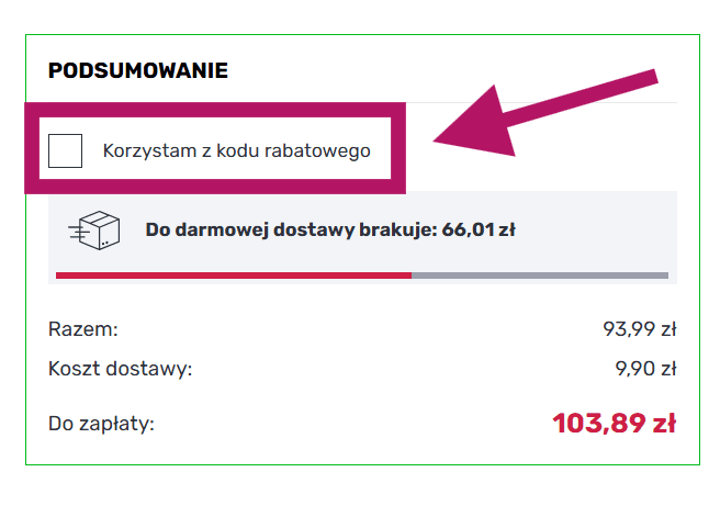 Zastosowanie kodu rabatowego w sklepie Stylion