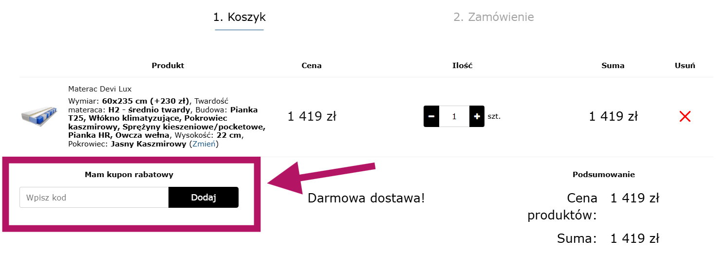 Jak zastosować kupon rabatowy na Kaszmirowysen.pl