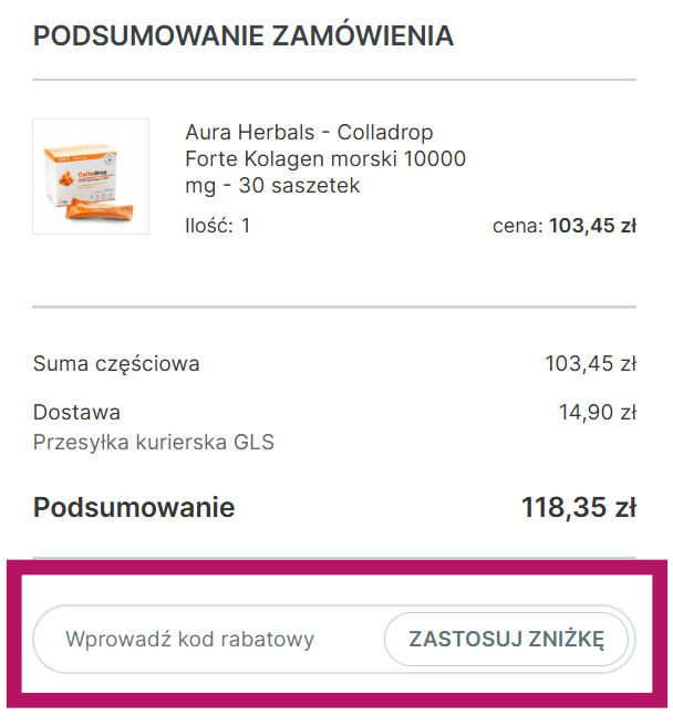 Zastosowanie kodu rabatowego w Alamed.pl