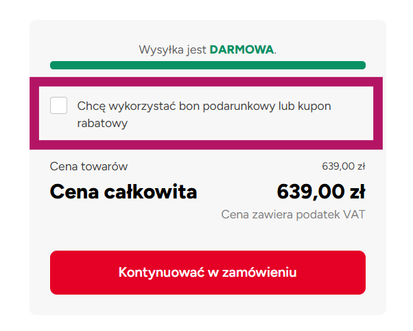 Zastosowanie kuponu rabatowego w Kytary.pl
