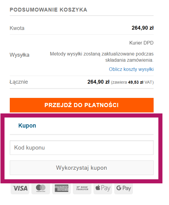 Zastosowanie kuponu rabatowego w PicArta