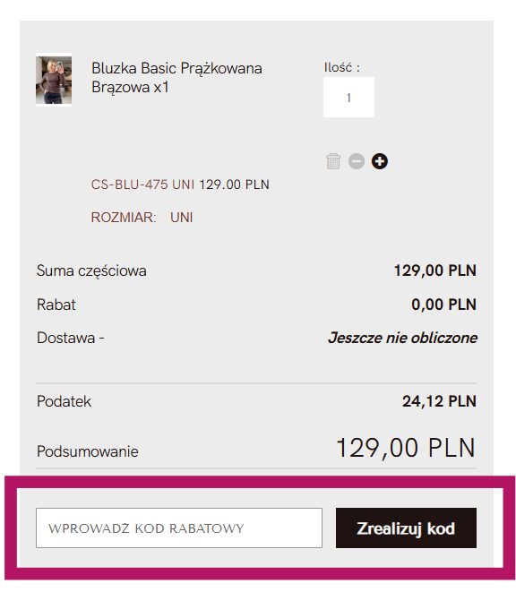 Jak wykorzystać kod rabatowy w Clothstore.pl?