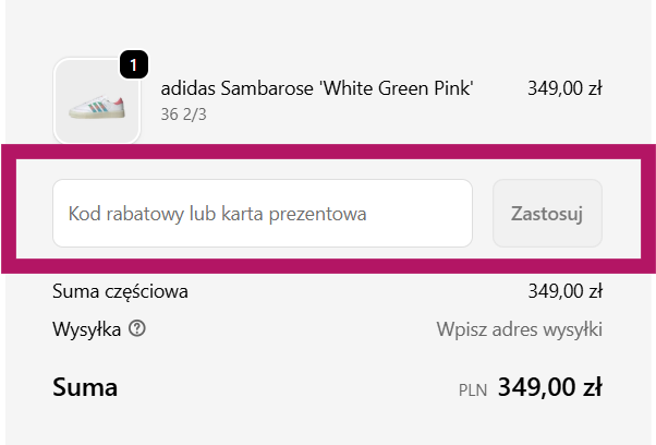 Zastosowanie kodu rabatowego w Secured Stuff