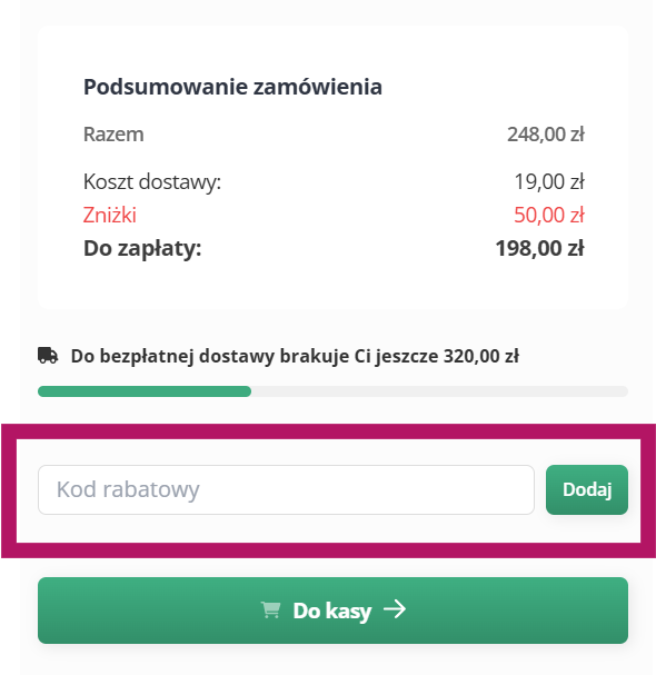 Gdzie wpisać kod rabatowy w Goldentree.pl