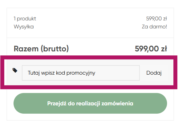 Użycie kodu promocyjnego w Cosoripolska.pl
