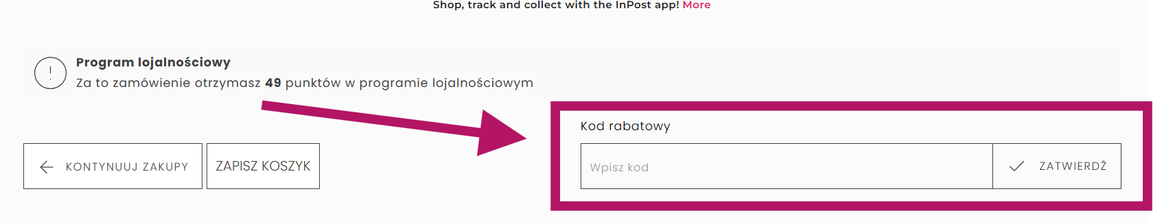 Zastosowanie kodu rabatowego w Moodnook.pl