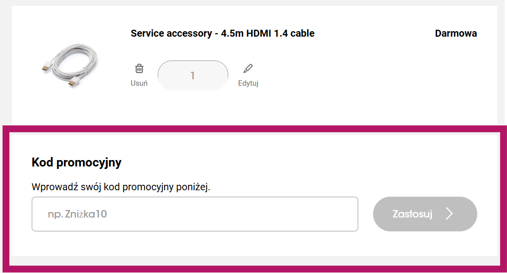 Użycie kodu promocyjnego w Vogels.com